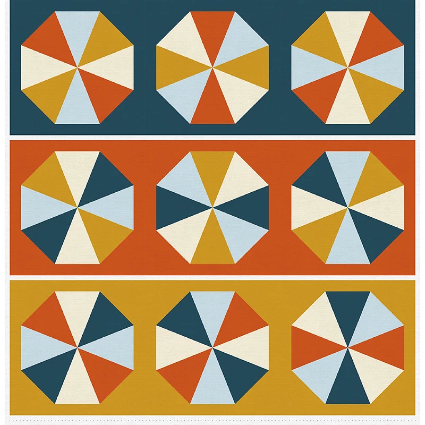 Paintbrush Studio-Quilting Rockstar-Table Runner Panel in Navy and Gold