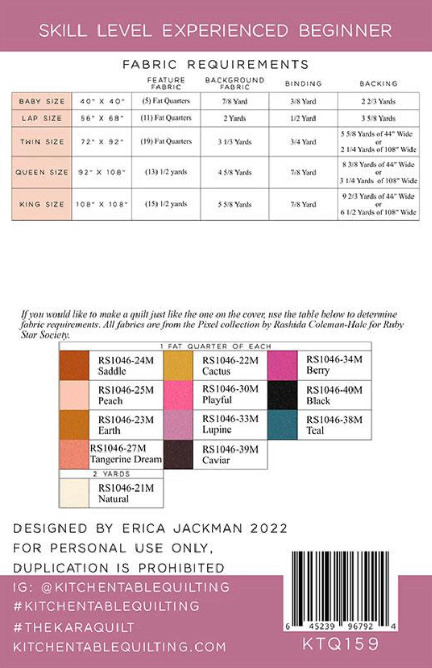 The Kara Quilt by Kitchen Table Quilting