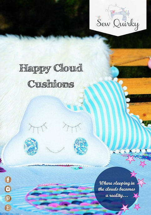 Happy Cloud Cushions Pattern-Sew Quirky