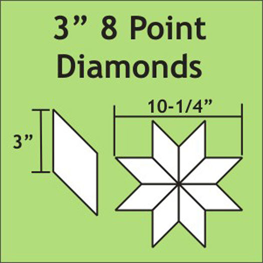 Paper Pieces Pack-8 Point Diamonds-3 Inch-50CT