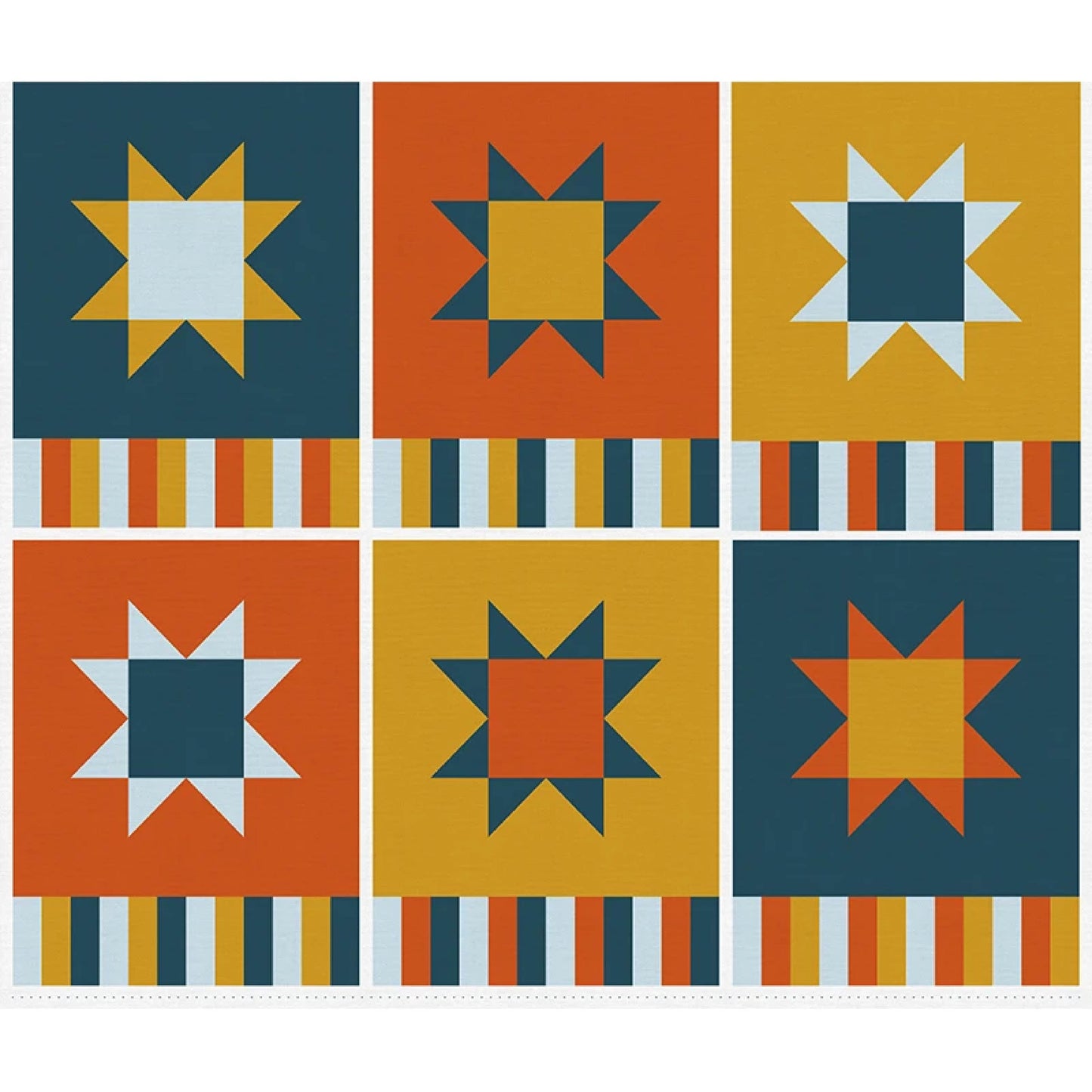 Paintbrush Studio-Quilting Rockstar-Placemat Panel in Navy and Gold