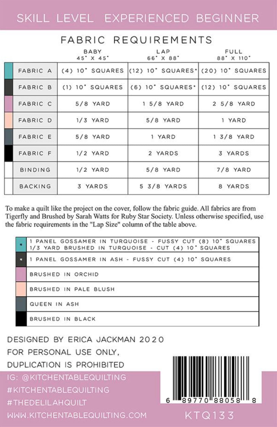 The Delilah Quilt by Kitchen Table Quilting