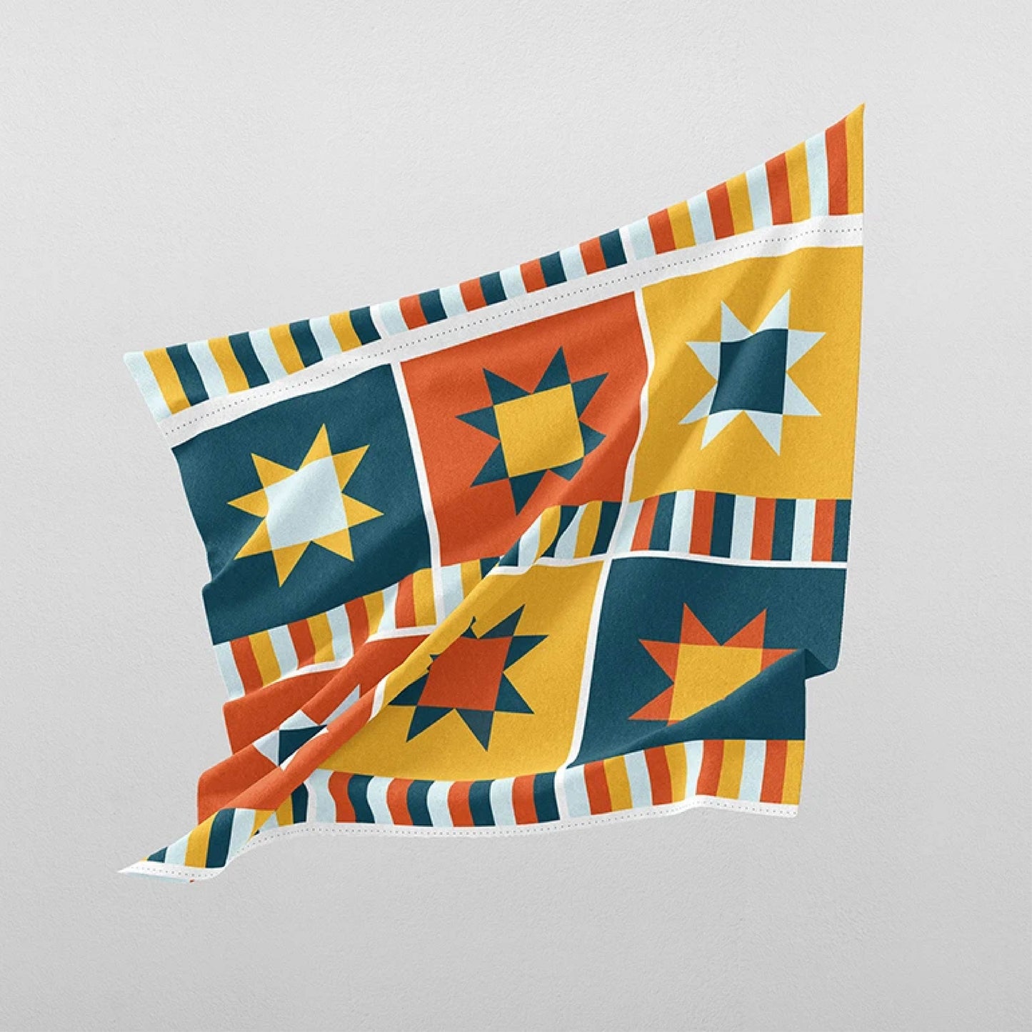 Paintbrush Studio-Quilting Rockstar-Placemat Panel in Navy and Gold
