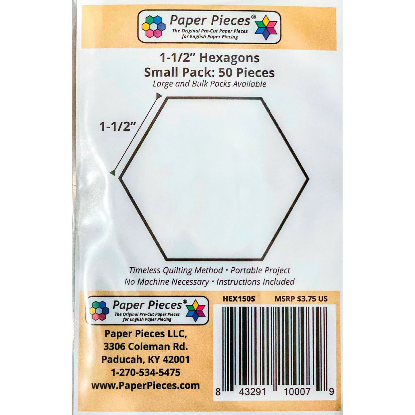 Paper Pieces Pack-1.5in Hexagons-50CT