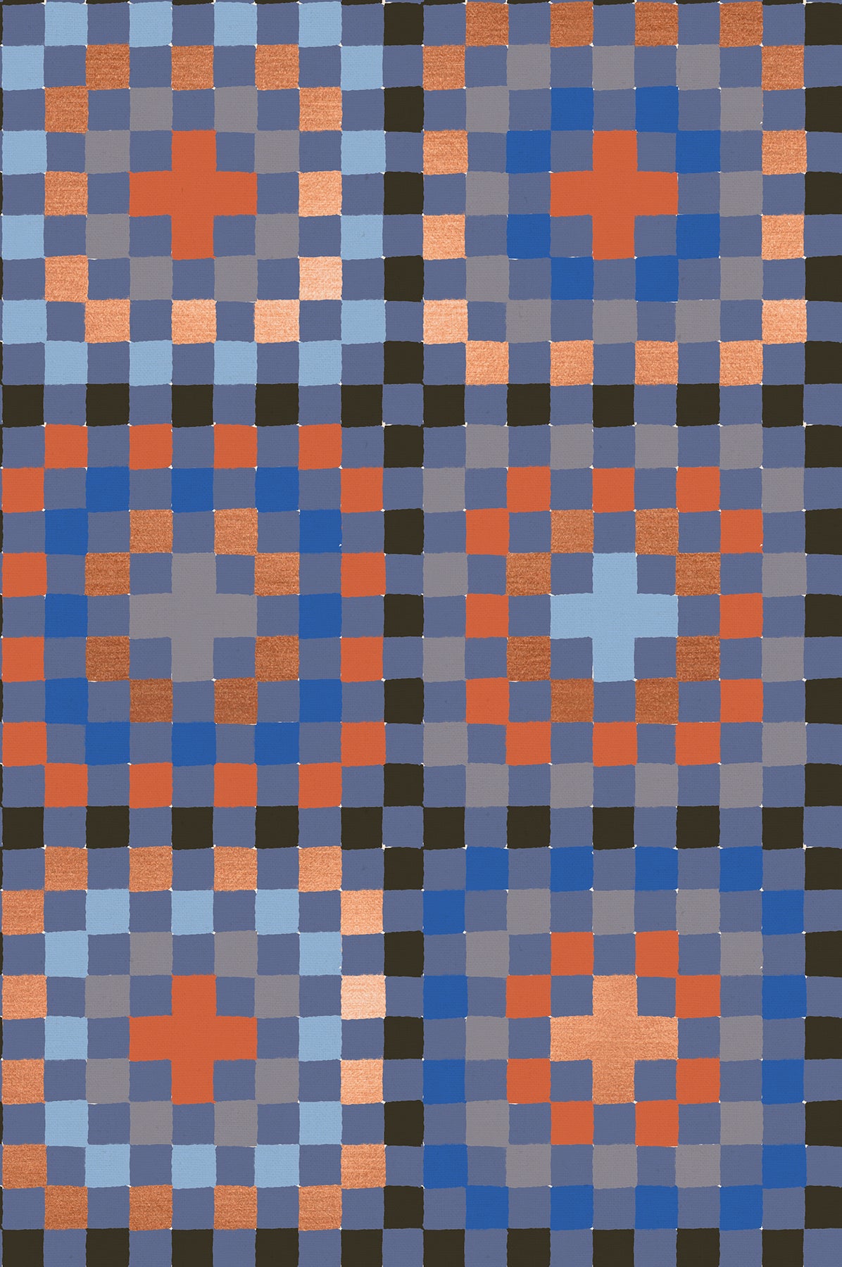 Ruby Star Society-Honey-CANVAS-Granny Square-Metallic Denim