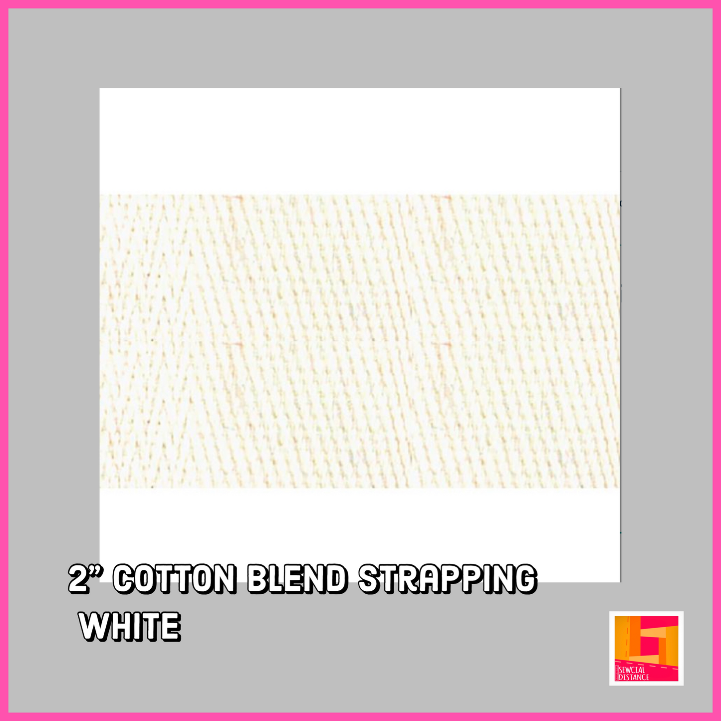 Cotton Blend 2in Strapping-White