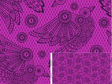 Tula Pink-Nightshade-Deja Vu-Raven Lace in Oleander