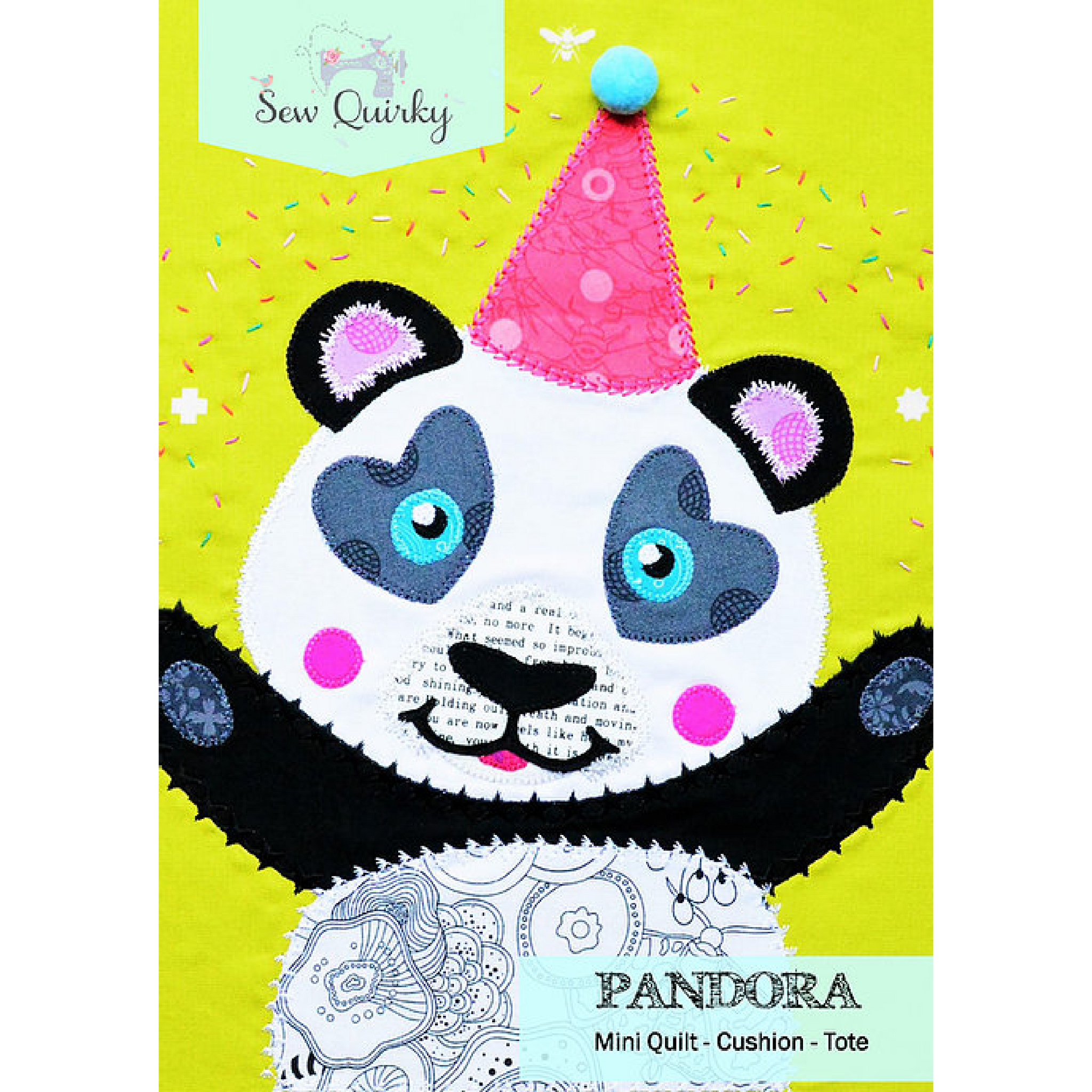 Pandora the Panda Appliqué Pattern-Sew Quirky