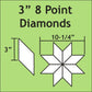 Paper Pieces Pack-8 Point Diamonds-3 Inch-50CT