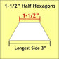 Paper Pieces Pack-Half Hexagon-1.5 Inch-50CT