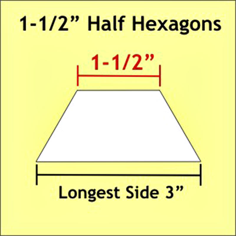 Paper Pieces Pack-Half Hexagon-1.5 Inch-50CT