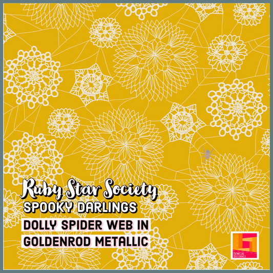 Ruby Star Society-Spooky Darlings-Dolly Spider Web in Goldenrod Metallic