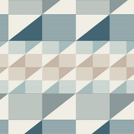 Art Gallery Fabrics-Heartland-Trekant Rows-Breeze-by the 1/2 yard