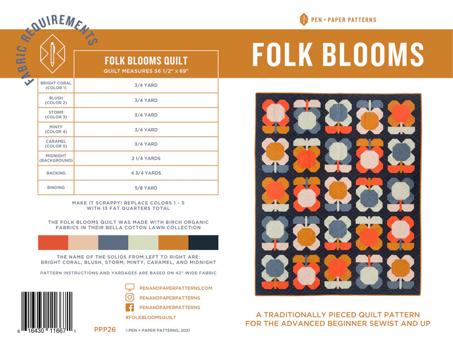 Folk Blooms by Pen and Paper Patterns